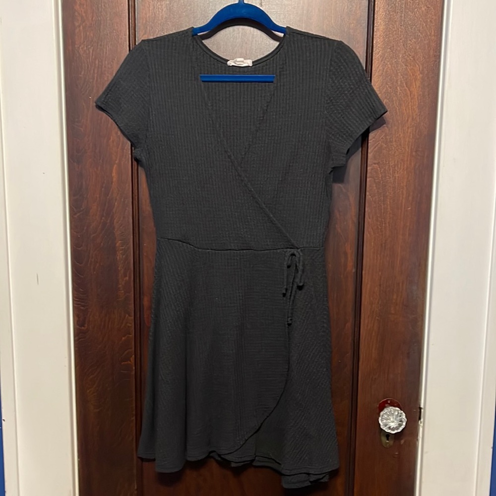 Roller Coaster simple black wrap dress